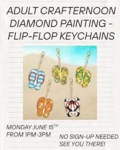 adult crafternoon flip flop keychains